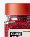 Square Glass Jar with Sumac Spice Mockup
