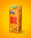 1L Carton Drink Box Mockup - Half Side view
