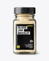 Square Glass Jar with Garlic Powder Mockup