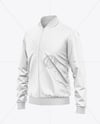 Satin Varsity Zip-Up Jacket Mockup