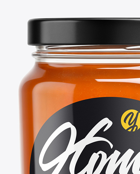 Glass Jar with Heather Honey Mockup