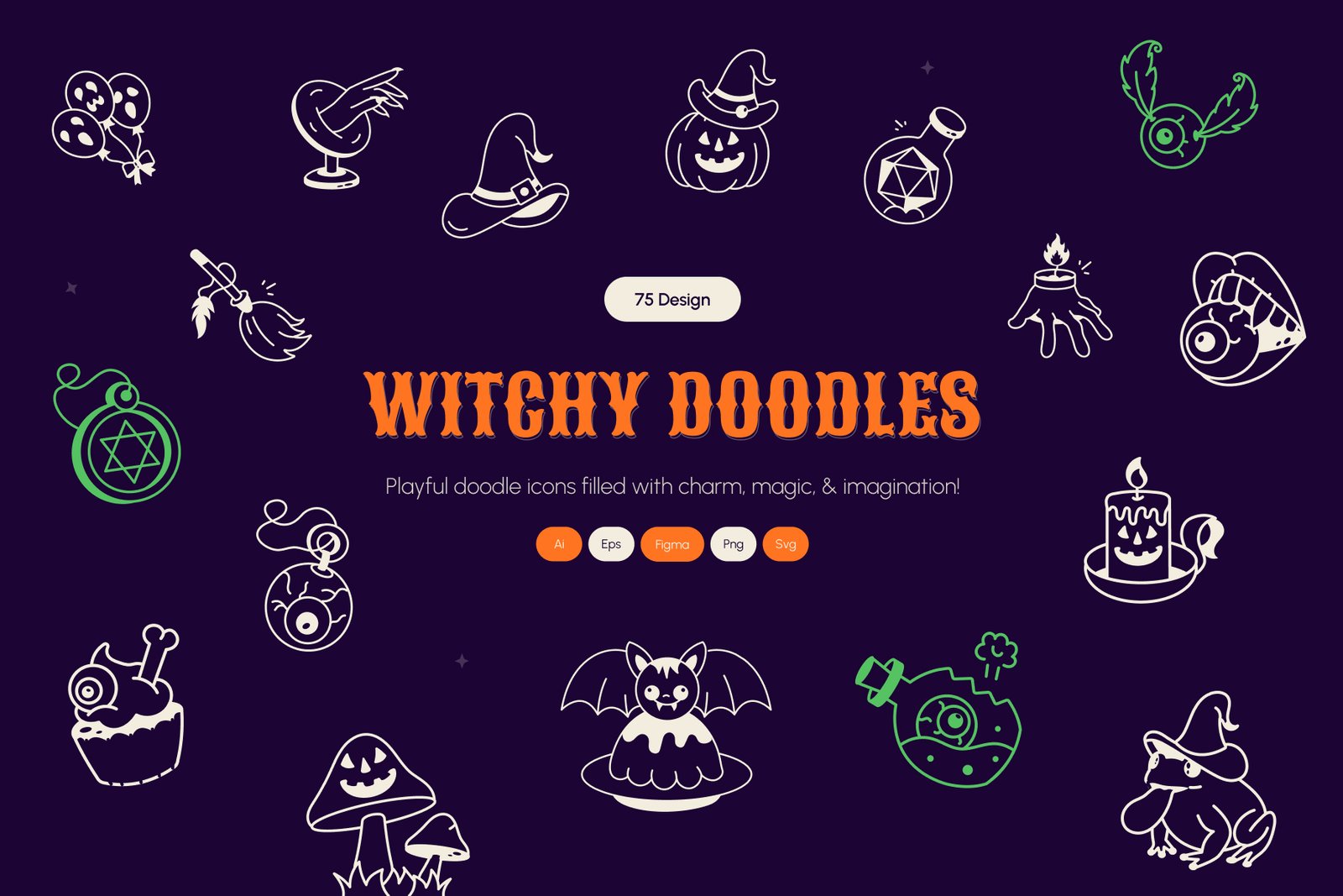 Witchy Doodle Art Set