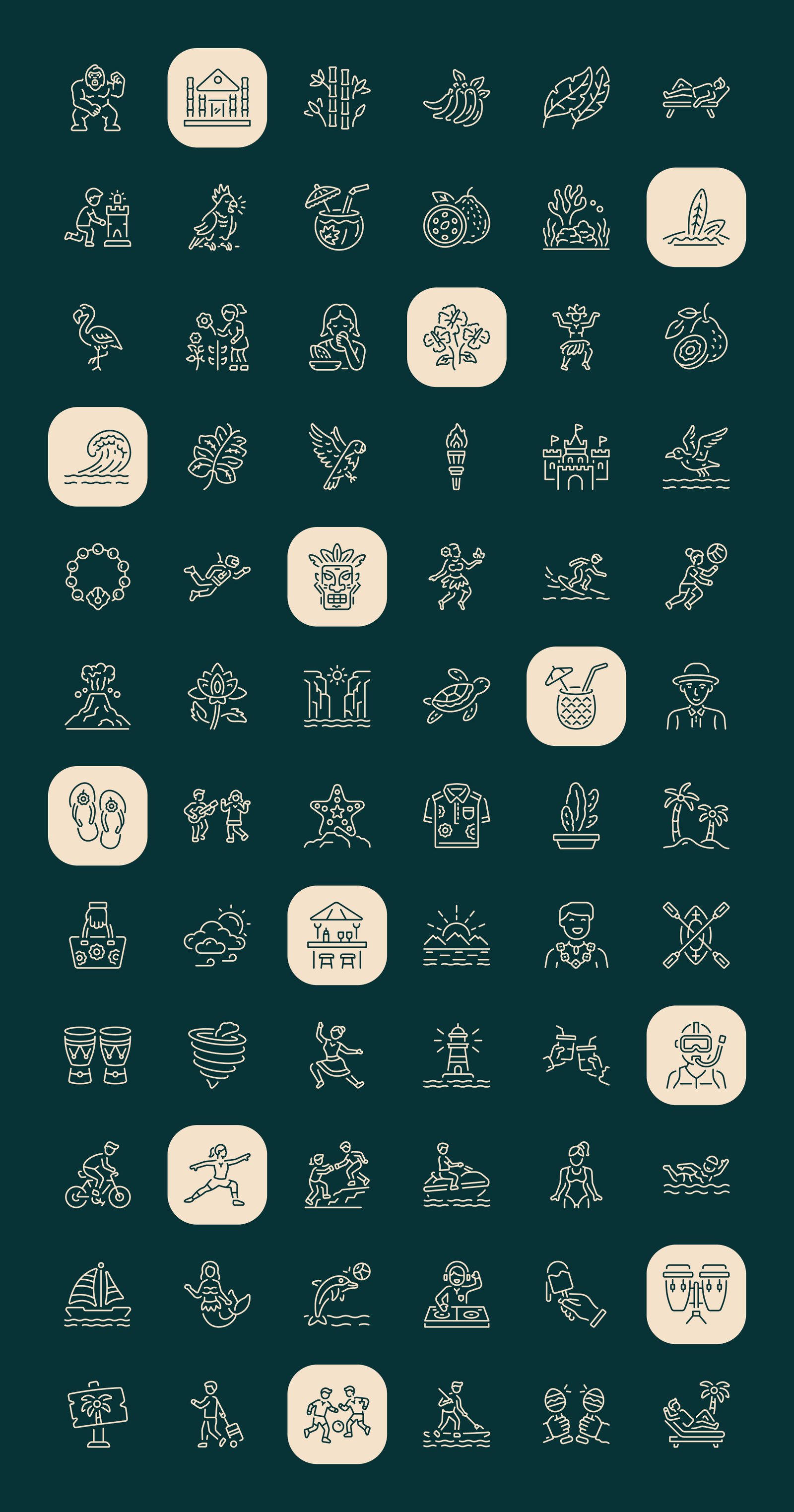 Tropical Icon Art Set