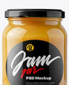 Clear Glass Jar with Apple Butter Mockup