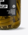 Glass Jar with Pickled Green Beans Mockup