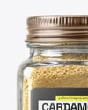 Square Glass Jar with Ground Cardamom Mockup