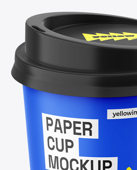 Paper Coffee Cup Mockup – Front View (High-Angle Shot)