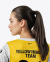 Female Goalkeeper Wearing Long Sleeve Soccer Jersey Mockup