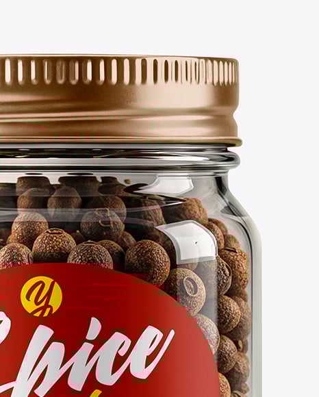 Glass Jar with Whole Allspice Mockup
