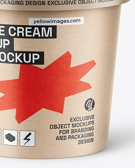 Kraft Paper Ice Cream Cup Mockup