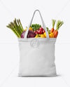Shopper Bag with Vegetables Mockup