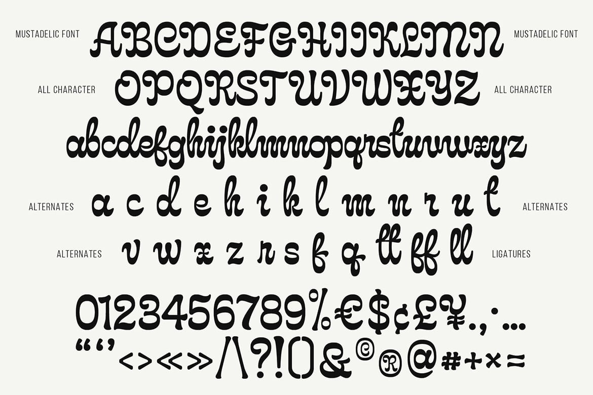 Mustadelic – Script Vintage Font