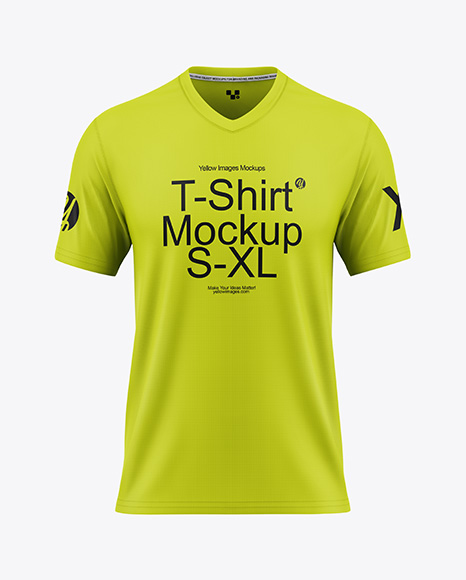 V-Neck T-Shirt Mockup - Front View