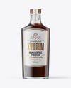 Black Rum Glass Bottle with Wooden Cap Mockup