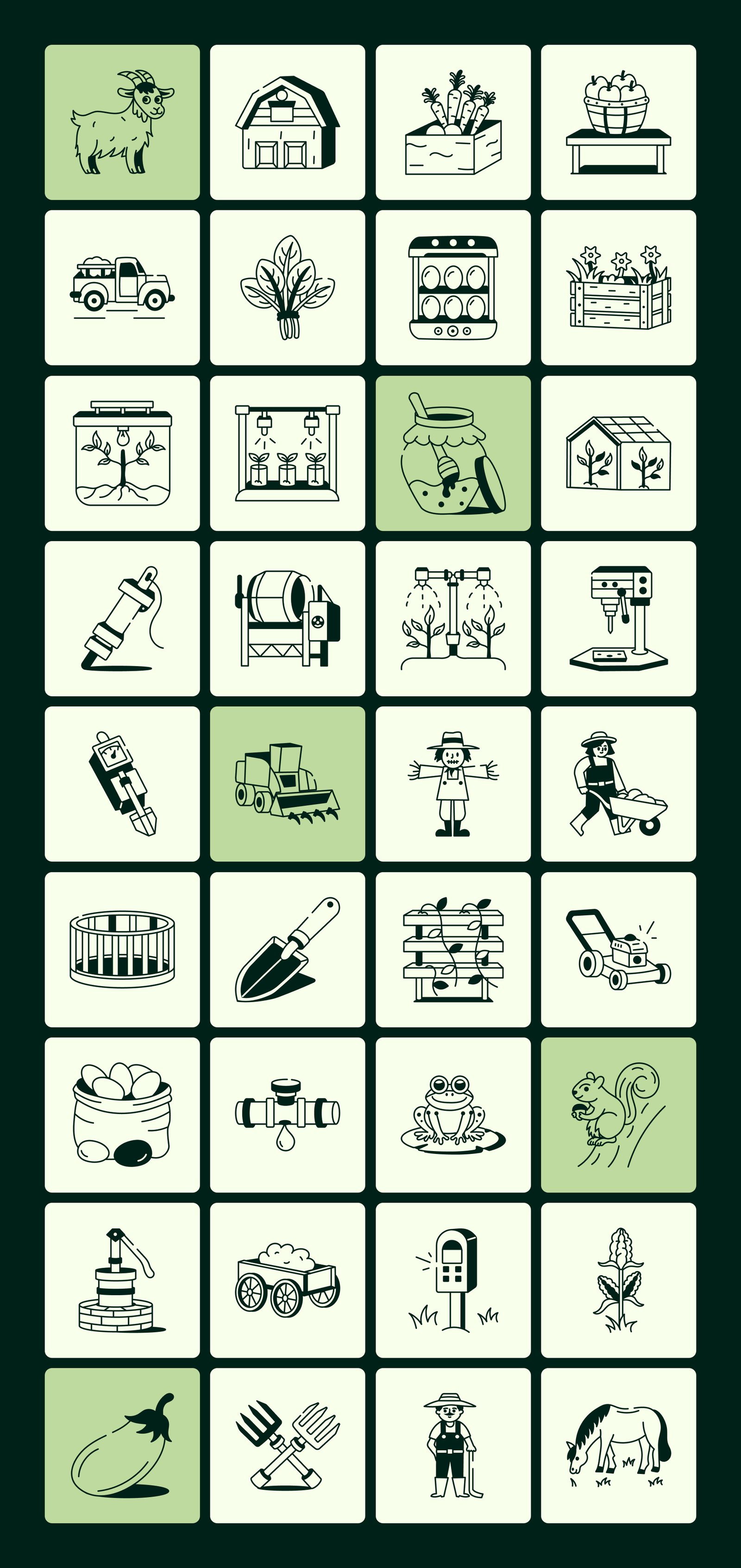 Farming Drawing Illustration Set
