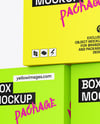 Three Paper Boxes Mockup