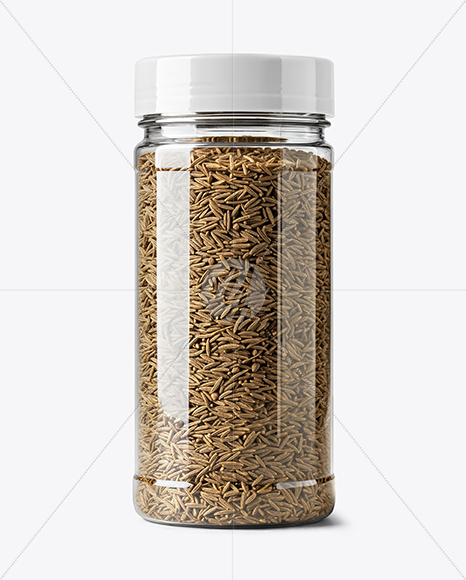 Plastic Spice Jar with Whole Cumin Mockup