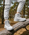 Pair of Hiking Boots on Woman's Legs Mockup