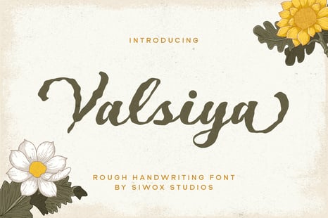 Valsiya - Rough Handwritten Font - Quirky font