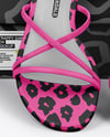 Pair of Strappy Sandals With Shoe Box Mockup