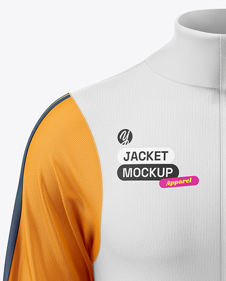 Long Sleeve Training Jacket Mockup - Front View
