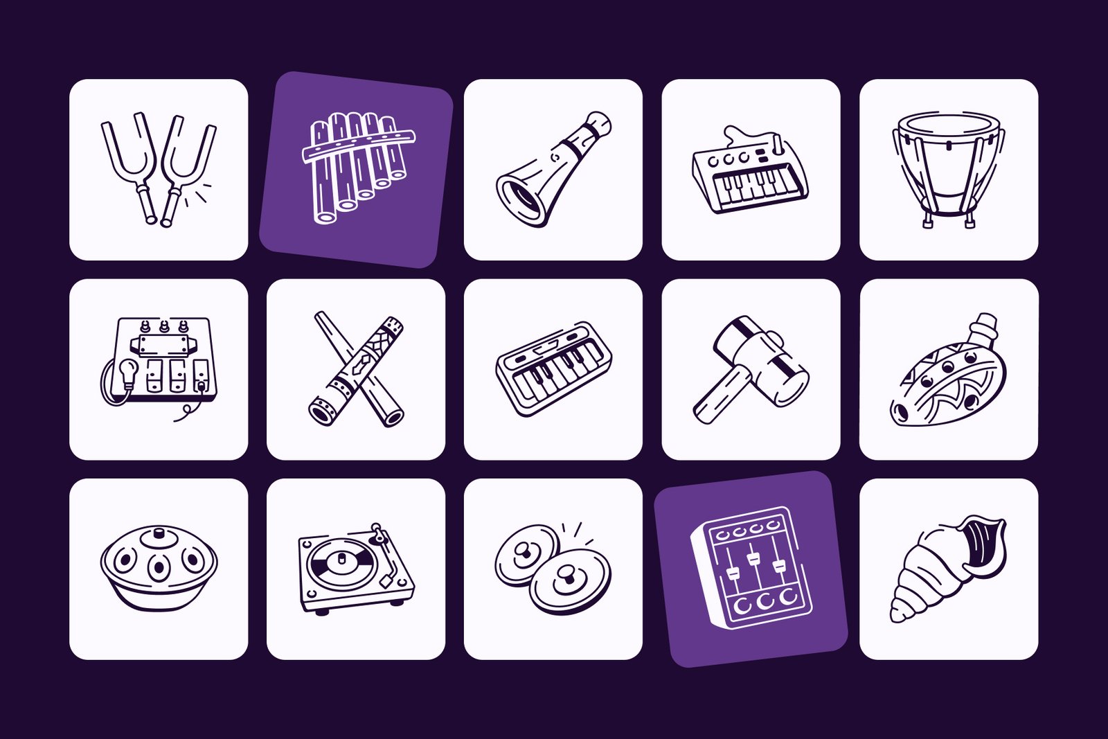 Music Doodle Icon Set