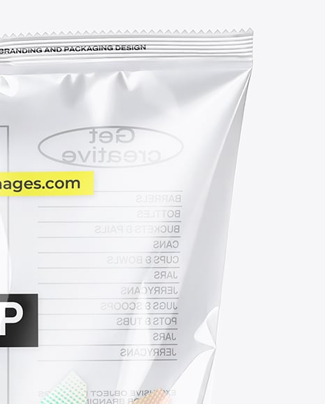 Large Clear Plastic Snack Bag Mockup