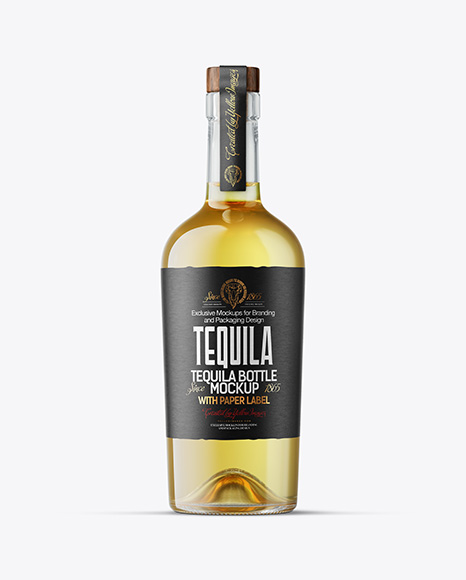 Golden Tequila Bottle Mockup