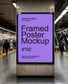 Framed Poster in Subway Station Mockup
