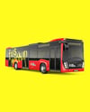 City Bus Mockup - Front Half Side View
