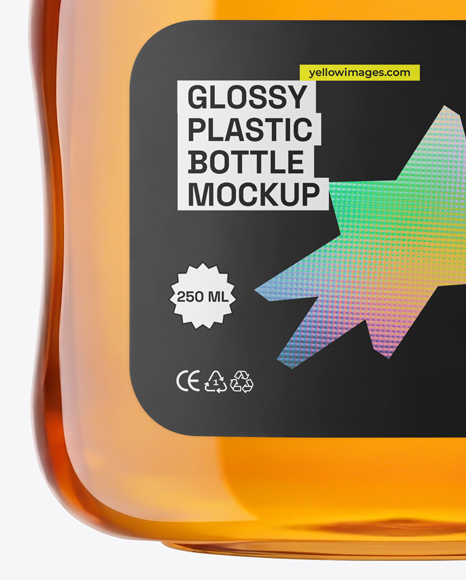 Plastic Bottle with Syrup Mockup