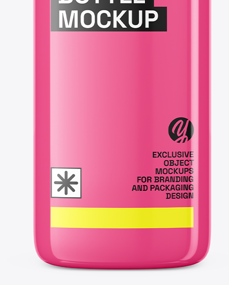 Square Glossy Bottle Mockup