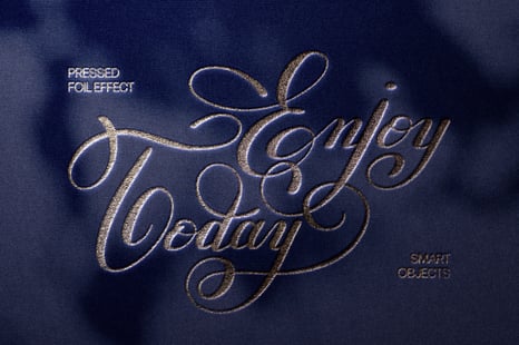 Pressed Foil Text & Logo Mockup - Layer styles
