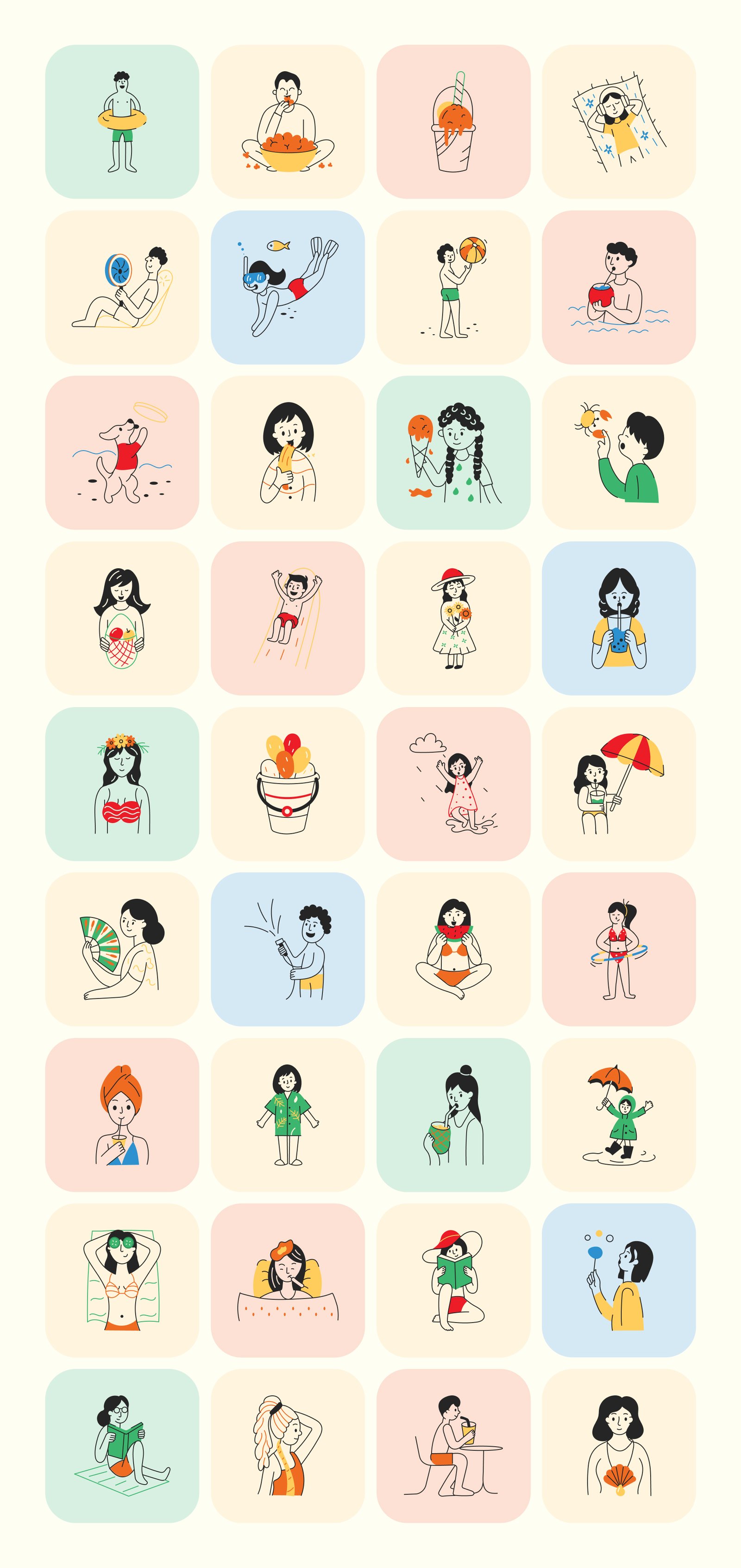 Summer Illustration Art Set