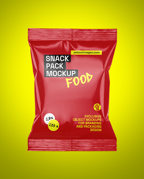 Glossy Snack Pack Mockup