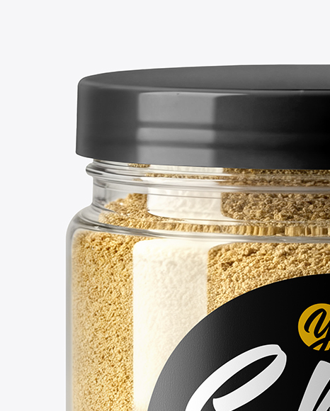Plastic Jar with Ground Cardamom Mockup