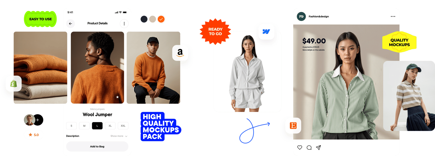Transform your e-commerce store with high-quality mockups!