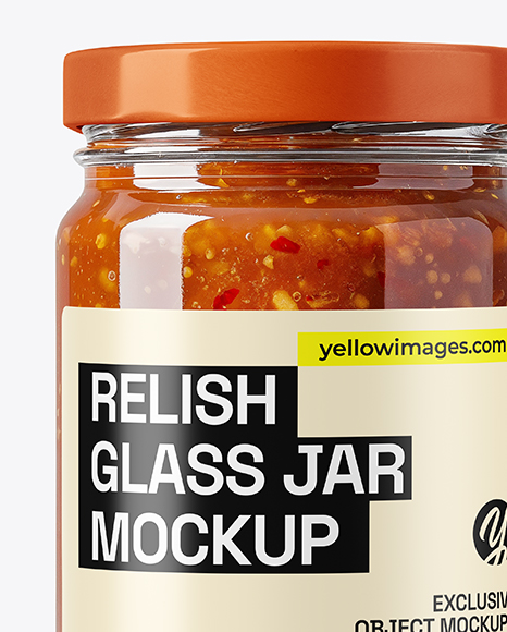 Jar with Sweet Relish Sauce Mockup