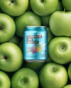 8.5oz Drink Can on a Stack of Green Apples Mockup