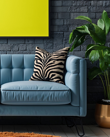 Framed Poster in a Modern Living space Mockup