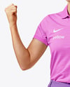 Woman Wearing Golf Shirt and Skirt Mockup