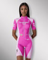 Black Woman Wearing Cycling Jersey and Bib Shorts Mockup