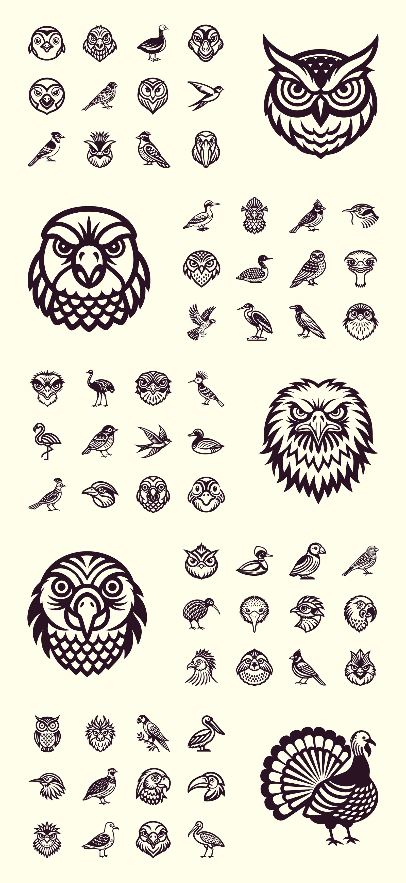 Birds Silhouette Icon Set