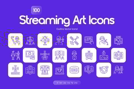 Streaming Art Icon Set