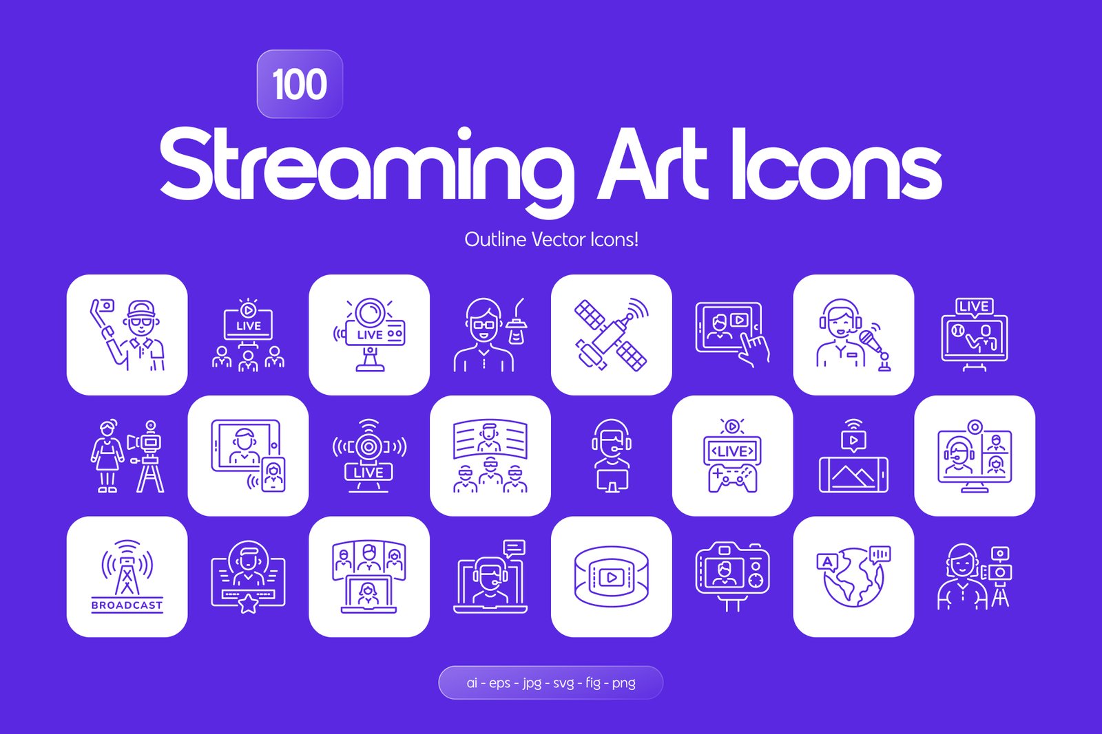 Streaming Art Icon Set