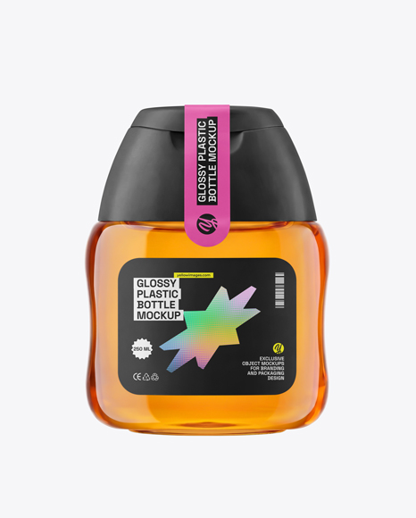Plastic Bottle with Syrup Mockup