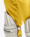 Cricket Player Wearing a Jumper Holding a Bat Mockup