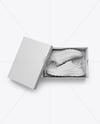 Pair of Running Shoes in Shoe Box Mockup