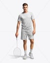 Man Wearing Badminton Uniform Mockup