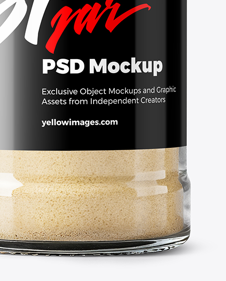 Spice Glass Jar with Garlic Powder Mockup